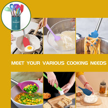 Load image into Gallery viewer, Silicone Cooking Utensil Set, Umite Chef 15pcs Silicone Cooking Kitchen Utensils Set, Non-stick - Best Kitchen Cookware with Stainless Steel Handle - Black