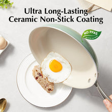 Load image into Gallery viewer, Redchef Nonstick Frying Pans Set, Ceramic Pan Skillet, Non Toxic Pans for Cooking, 8&quot; 9.5&quot; 11&quot; Ceramic Frying Pan Set PFAS &amp; PTFE &amp; PFOA Free with Stay Cool Handle, Dishwasher &amp; Oven Safe, Beige White