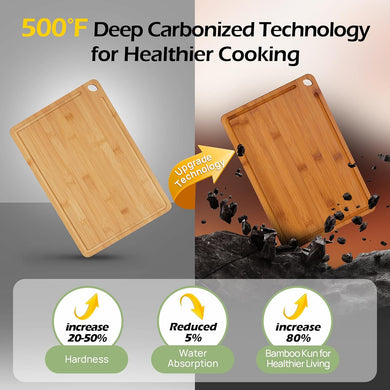 Bamboo Cutting Board with Non-Slip Silicone Feet