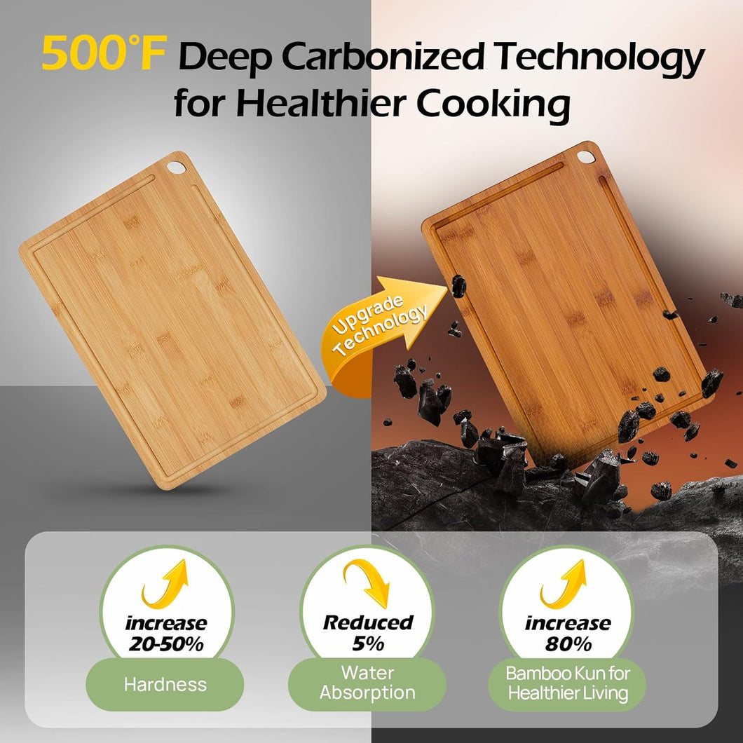 Bamboo Cutting Board with Non-Slip Silicone Feet
