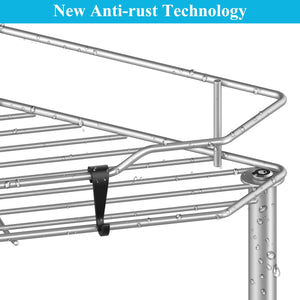 4 Tier Floor Standing Corner Shower Caddy Organizer Shelf with Hooks, Bathroom Shelves Stand Rack, Black