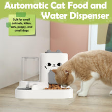 Load image into Gallery viewer, 1.6L Auto Gravity Pet Feeder and 0.6L Water Dispenser Set, Automatic Pet Food Water Dispenser, Cage Cat Dog Food and Water Dispenser for Kitten Puppy Bunny Guinea Pig (Green)