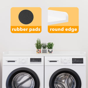 SpaceAid Washer Dryer Countertop, Laundry Wood Shelf Topper with Edge, 54" Width x 27.5" Depth Cover Guard Organizer for Washer and Dryer Laundry Hamper Counter Storage Organization (Black)