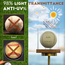 Load image into Gallery viewer, Transparent Acrylic Autographed Baseball Hat Display Box and Clear Cube Baseball Holder with Wooden Base