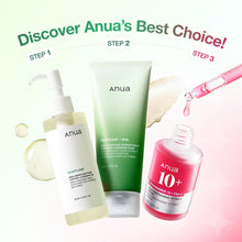 Load image into Gallery viewer, Anua 3-Step Glass Skin Beginner Set, Double Cleansing with Facial Serum, Oil Cleanser &amp; Face Wash with Heartleaf, Daily Routine with Niacinamide, Korean Skincare Set