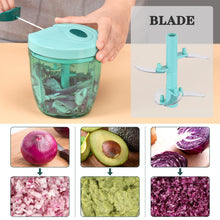 Load image into Gallery viewer, Manual Food Chopper Vegetable Cutter, Hand String Vegetable Chopper Onions Cutter for Vegetable Fruits Nuts BPA Free Food Safe Material, 550ml Gray