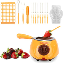 Load image into Gallery viewer, 8.45oz Melting Fondue Set,MINI Electric Chocolate Melting Pot,Chocolate Fondue Fountain,Warmer Machine for Milk Chocolate,Cheese,Butter,Candy (Pink)