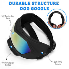 Load image into Gallery viewer, Large Dog Sunglasses Dog Goggles Pet Glasses Pet Eyewear with Adjustable Strap, Glasses for Medium Large Dog Swimming Skating Glasses Windproof Dustproof UV Proof (Black-Colorful)