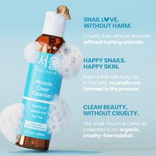 Load image into Gallery viewer, SeoulCeuticals Korean Acne Snail Cleanser Face Wash - Snail Mucin, Salicylic Acid &amp; Tea Tree Acne Treatment for Sensitive Skin &amp; K Beauty Glow 4oz