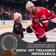 Load image into Gallery viewer, upDec Jersey Frame Display Case, Large Clear Acrylic Shadow Box with UV Protection for Basketball Baseball Football Soccer Hockey Shirts, Hockey Puck Display Case Acrylic Clear Holder with Wood Base
