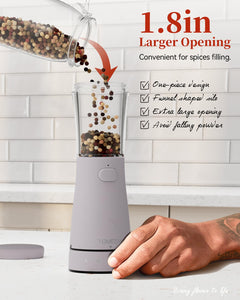 Electric Salt and Pepper Grinder, Stainless Steel Rechargeable Salt and Pepper Grinder Set with 4.5 oz Large Capacity, 1.8" Wide Mouth, Adjustable Coarseness, Ideal for Kitchen