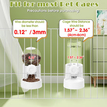 Load image into Gallery viewer, Hanging Automatic Pet Food Water Dispenser, 1L Auto Gravity Pet Feeder and 1L Water Dispenser Set, 34oz Cage Cat Dog Food and Water Dispenser for Kitten Puppy Bunny Guinea Pig (White)