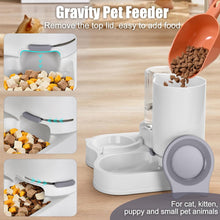 Load image into Gallery viewer, 2 in 1 Pet Feeder and Water Dispenser, Automatic Cat Food and Water Dispenser, Gravity Pet Feeder for Small Medium Dog Puppy Cat Kitten