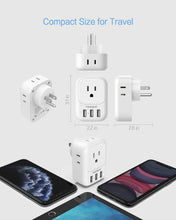 Load image into Gallery viewer, USB Charger Block, TESSAN Wall Plug Adapter with Electrical 4 Box Splitter 3 USB Wall Charger Ports, Multi Plug Outlet Extender Charging for Cruise, Travel, Office, Dorm Essentials