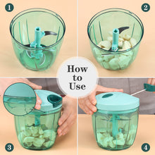 Load image into Gallery viewer, Manual Food Chopper Vegetable Cutter, Hand String Vegetable Chopper Onions Cutter for Vegetable Fruits Nuts BPA Free Food Safe Material, 550ml Gray