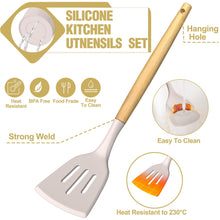 Load image into Gallery viewer, Umite Chef Silicone Kitchen Utensil Set, 34PCS Heat Resistant Kitchen Gadgets and Tools With Grater, Wood Handles for Nonstick Cookware