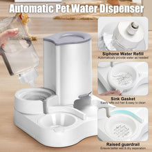 Load image into Gallery viewer, 2 in 1 Pet Feeder and Water Dispenser, Automatic Cat Food and Water Dispenser, Gravity Pet Feeder for Small Medium Dog Puppy Cat Kitten