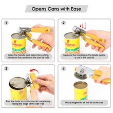 Load image into Gallery viewer, Beneno Can Opener Manual with Magnet, Hand Held Heavy Duty Can Opener with Durable Sharp Blade Smooth Edge, Big Effort-Saving Knob, Soft Grip Rubber Handle, Multifunctional Bottle Opener, Green