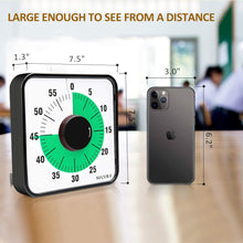 Load image into Gallery viewer, Secura 60-Minute Visual Countdown Timer, 7.5-Inch Oversize Classroom Visual Timer for Kids and Adults, Durable Mechanical Kitchen Timer Clock with Magnetic Backing (Blue)