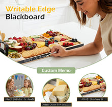 Load image into Gallery viewer, Charcuterie Board Gift Set: Large Bamboo Cheese Board with Chalkboard Edge &amp; Forks - Ideal for Housewarming, Weddings, Bridal Showers, and Unique Gifts for Mom