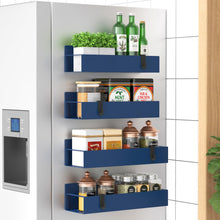 Load image into Gallery viewer, Metal 4 Pack Magnetic Spice Storage Rack Organizer for Refrigerator and Oven, Black Fridge Organizers and Storage
