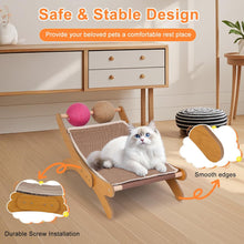 Load image into Gallery viewer, Outamateur Cat Scratching Pad, Cat Scratcher Bed, Cats Mini Chair with Sisal Scratching Ball and Bell, Cats Lounger with Removable Scratching Pad for Indoor Small Pets