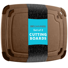 Load image into Gallery viewer, Dishwasher Safe Cutting Boards for Kitchen - 2 Piece Large Composite Wood Cutting Board Set with Non-Slip Feet and Juice Groove (14.5&quot; x 11&quot; and 11.7&quot; x 9.3&quot;) - Thin, Lightweight, Eco-Friendly