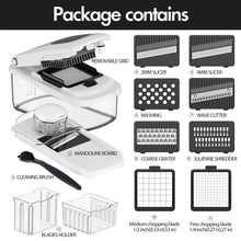 Load image into Gallery viewer, Vegetable Chopper With Container, Multifunctional Food Chopper Onion &amp; Vegetable Cutter Dicer With 8 Blades, Carrot &amp; Veggie Slicer 2 Blades