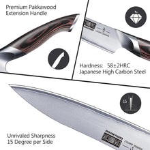 Load image into Gallery viewer, 6 Inch Kitchen Knife, Ultra Sharp Japanese High Carbon Stainless Steel Chef Knife, Multipurpose Kitchen Utility Knife with Ergonomic Pakkawood Handle