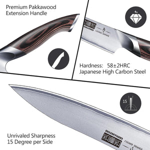 6 Inch Kitchen Knife, Ultra Sharp Japanese High Carbon Stainless Steel Chef Knife, Multipurpose Kitchen Utility Knife with Ergonomic Pakkawood Handle