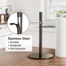 Load image into Gallery viewer, Silver Paper Towel Holder Free-Standing, Premium Stainless Steel Paper Rolls Organizer, Classic Fashion Kitchen Roll Dispenser