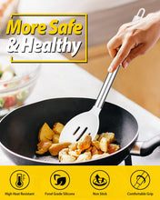 Load image into Gallery viewer, Pack of 2 Large Silicone Cooking Spoons,Non Stick Solid Basting Spoon,Heat-Resistant Kitchen Utensils for Mixing,Serving,Draining,Stirring (BLACK)