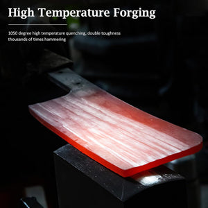 Cleaver Knife 7 Inch, Razor Sharp High Carbon Powder Steel Meat Cleaver, Professional Butcher Chopper Kitchen Knife for Meat Cutting Vegetable Slicing