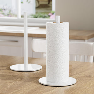Silver Paper Towel Holder Free-Standing, Premium Stainless Steel Paper Rolls Organizer, Classic Fashion Kitchen Roll Dispenser