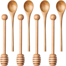 Load image into Gallery viewer, 4pcs 6inch Honey Dipper Stick,Long Handle Coffee Stirring Spoons,Wooden Honey Jar Spoons Stirrer,Dessert Iced Tea Cocktail Mixing Spoons for Home Kitchen