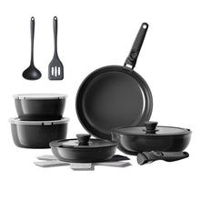 Load image into Gallery viewer, Redchef Ceramic Pots and Pans Set, Nonstick Kitchen Cookware Set with Detachable Handle, Non Toxic Cookware Set 16pcs, PFAS PFOA &amp; PTFE Free, RV Ceramic Cookware for Camping, Dishwasher/Oven Safe
