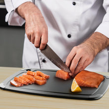 Load image into Gallery viewer, Dishwasher Safe Cutting Boards for Kitchen - Extra Large Composite Wood Cutting Board with Non-Slip Feet &amp; Juice Groove - Thin &amp; Lightweight Eco-Friendly Chopping Board (18&quot; × 12&quot;, Natural)