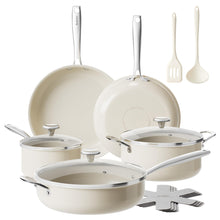 Load image into Gallery viewer, Redchef Ceramic Nonstick Cookware Set,14pcs Pots and Pans Set Non Stick,Induction Cookware with Stainless Steel Handle,Non Toxic Kitchen Cooking Set,Dishwasher &amp; Oven Safe,PFAS PFOA &amp; PTFE Free