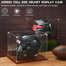 Load image into Gallery viewer, JupDec Baseball Display Case - Clear Cube Baseball Holder with Wooden Base, Autograph Stand Box for Single Ball, Acacia Wood, Brown, 1 Pack
