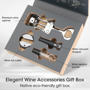 Beneno Wine Opener, Zinc Alloy Premium Wing Corkscrew with Multifunctional Bottles Opener, Sharp Wine Corkscrew with Ergonomic Non-Slip Wing Handle, Upgrade
