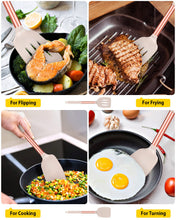 Load image into Gallery viewer, Pack of 2 Silicone Solid Turner, Non Stick Slotted Kitchen Spatulas, High Heat Resistant BPA Free Cooking Utensils, Ideal Cookware for Fish, Eggs, Pancakes(Black)