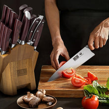 Load image into Gallery viewer, Kitchen Knife Set with Block 18-Piece, Super Sharp High Carbon Stainless Steel Chef Knife Set, Professional Cutlery Knife Set with Sharpener