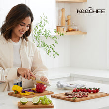 Load image into Gallery viewer, Bamboo Cutting Board, Durable Wood Cutting Boards for Kitchen with Deep Juice Grooves &amp; Built-in Handles, Ideal Charcuterie &amp; Chopping for Meat, Vegetables and Fruits Ideal Kitchen Gifts