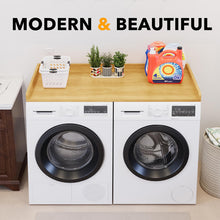 Load image into Gallery viewer, SpaceAid Washer Dryer Countertop, Laundry Wood Shelf Topper with Edge, 54&quot; Width x 27.5&quot; Depth Cover Guard Organizer for Washer and Dryer Laundry Hamper Counter Storage Organization (Black)