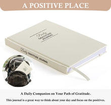 Load image into Gallery viewer, Comkiso Gratitude Journal with 4 Inspirational Stickers: Undated Daily Gratitude Journal for Women and Men - More Happiness, Affirmation, and Mindfulness in A Few Minutes with Prompts &amp; Quotes (Beige)