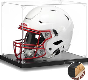 JupDec Baseball Display Case with Wood Stand, Clear Acrylic Stable & Secure Game Ball Holder Showcase, UV Protection Souvenirs and Collectibles Box with Turf, Ideal Gift for Autograph Single MLB Ball