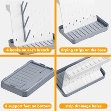 Load image into Gallery viewer, SpaceAid Baby Bottle Drying Rack with 20 Hooks, Space Saving Kitchen Bottles Rack Dryer, Vertical Baby Bottle Holder Organizer for Countertop Storage Accessories (White and Gray)