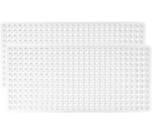Bath Tub Shower Mat, Machine Washable Bathtub Floor Liner Mats, Suction Cups and Drain Holes to Keep Tubs Clean, Soft on Feet, Bathroom Essentials, 35x16 Inch, Clear