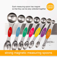 Load image into Gallery viewer, Magnetic Measuring Spoons Set of 8 Stainless Steel Dual Sided Stackable Measuring Spoons Nesting Teaspoons Tablespoons for Measuring Dry and Liquid Ingredients