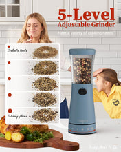 Load image into Gallery viewer, Electric Salt and Pepper Grinder, Stainless Steel Rechargeable Salt and Pepper Grinder Set with 4.5 oz Large Capacity, 1.8&quot; Wide Mouth, Adjustable Coarseness, Ideal for Kitchen
